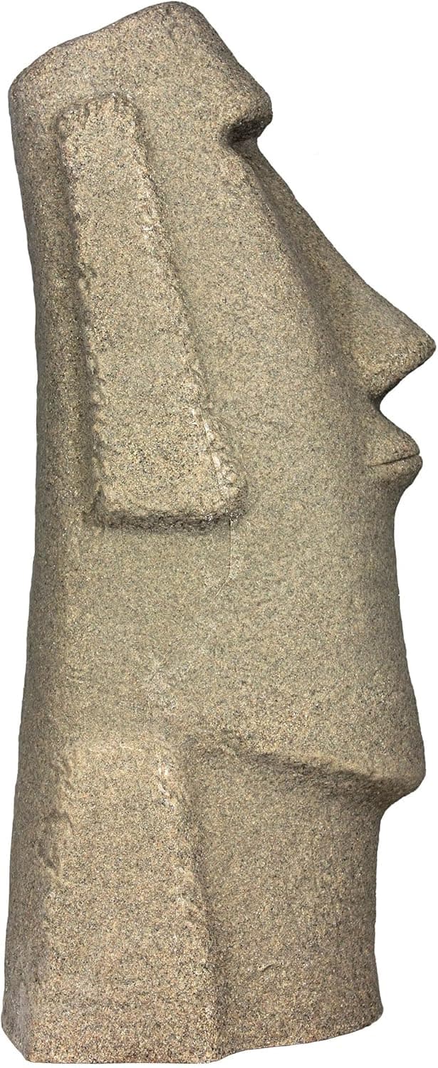 EMSCO Group Easter Island Head Statue – Natural Sandstone Appearance – Made of Resin – Lightweight – 28” Height
