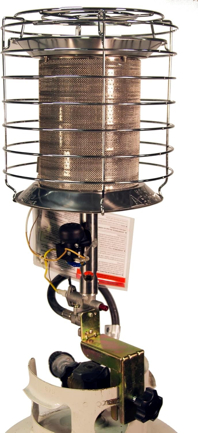 Dura Heat TT-360 Propane(LP) 360 Degree Tank Top Heater, Length: 8.9in, Width: 8.9in, Height: 20.24in,Silver