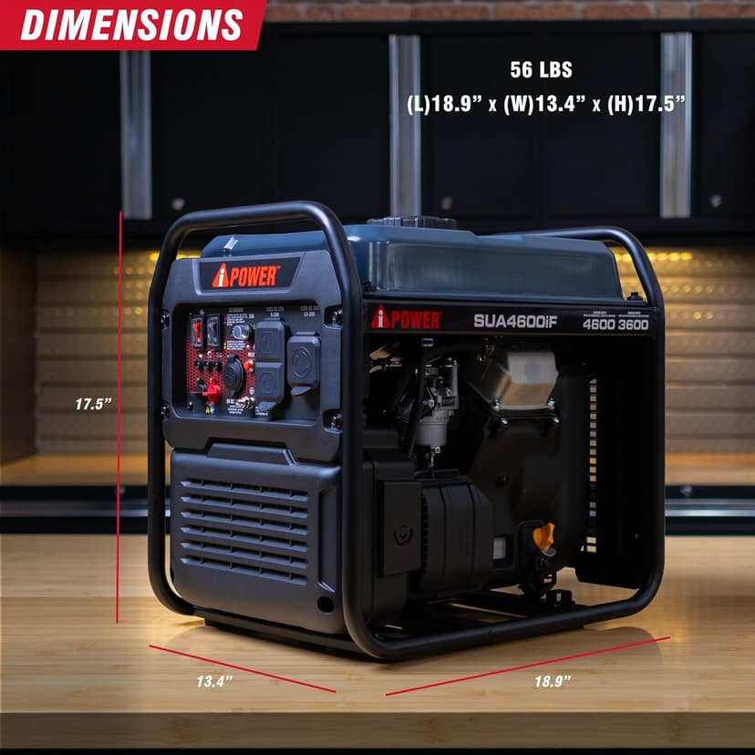 A-iPower 4600W RV-Ready Open Frame Inverter Generator Gas Powered, Lightweight Portable Power Supply with CO Sensor