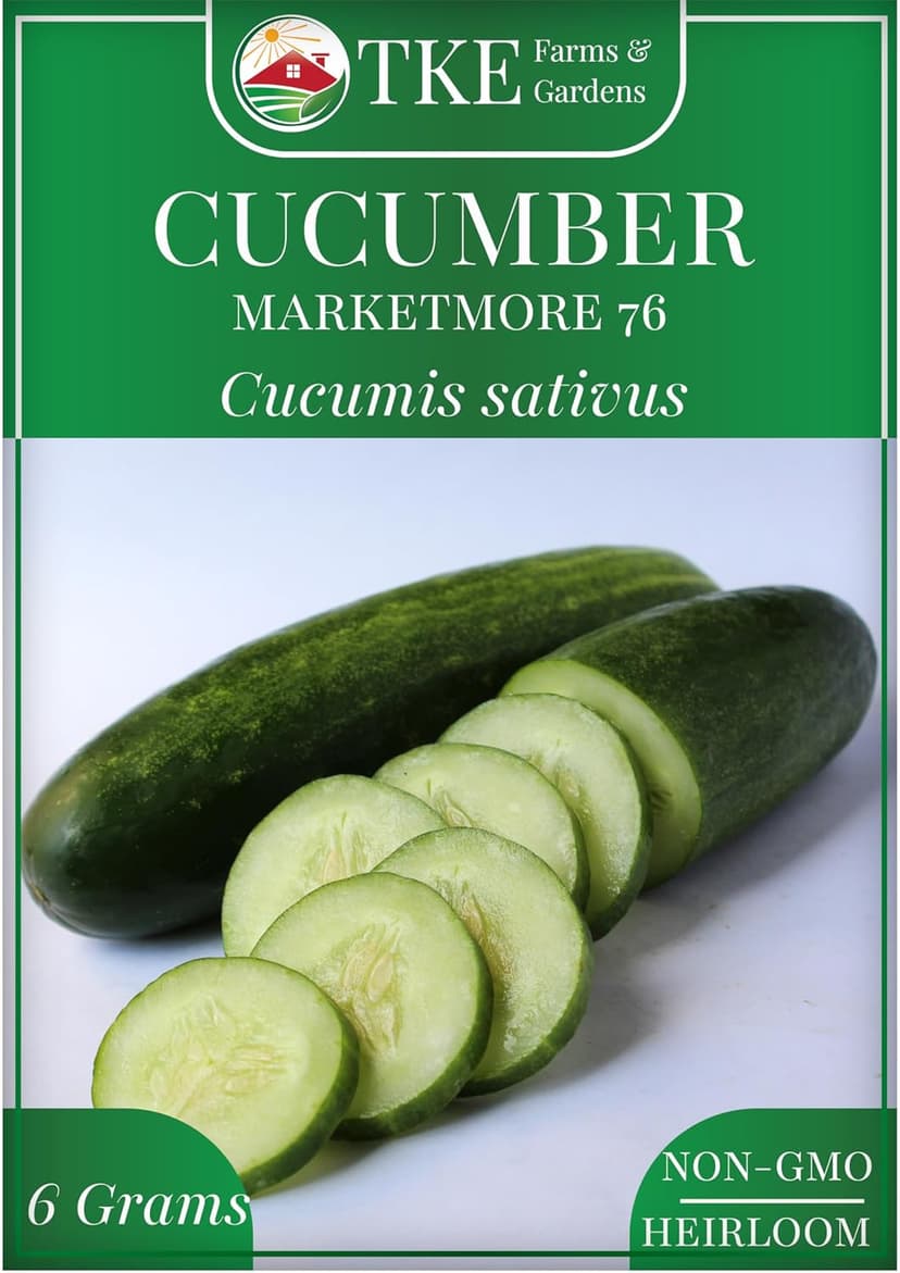 – Marketmore 76 Cucumber Seeds for Planting, 200+ Non-GMO Heirloom Seeds, Grow Crisp, Sweet Cucumbers with a Long Harvest Window, Easy to Grow, Includes Instructions