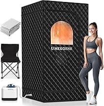 Sauna Box,Portable Sauna for Home use with Ten Aluminium foil Heating Blankets，Personal Steam Sauna with 3L Steamer, 9 Levels, Folding Chair，Extra Large Size (36 * 36 * 71inch)