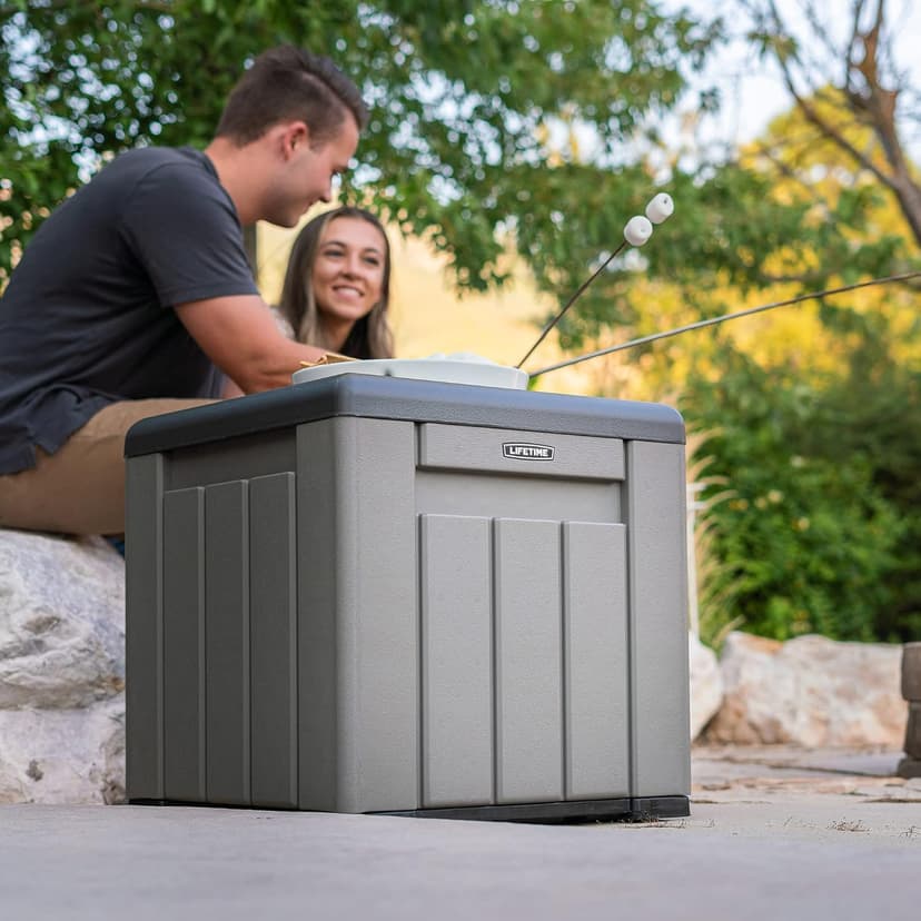 Lifetime Outdoor Storage Cube Deck Box for Patio Furniture Cushions, Toys, Garden Tools, Pool Accessories, 25 Gallon