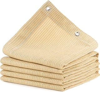 Outdoor Sun Shade Cloth, 8’ x 20’, Pergola, Deck, and Backyard Patio Sunshade with UV Protection, Heat Resistant HDPE Material, Reinforced Grommets (8x20 FT,Wheat)