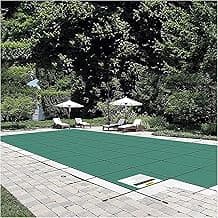 VEVOR Inground Pool Safety Cover 18' x 36' Rectangle with 4x8ft Center End Step, Safety Pool Covers Green Mesh, 15-Year Warranty, Triple Stitched, MAX Strength Winter Safety Cover for Children & Pets