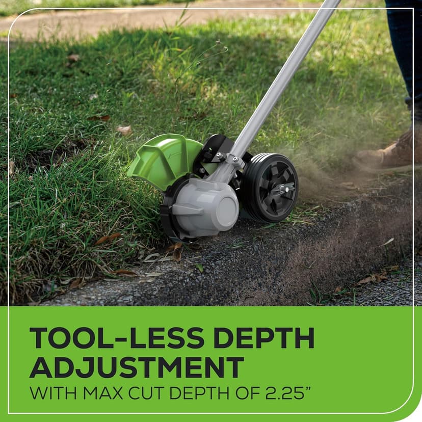 Greenworks 80V 8" Brushless Cordless Edger, Battery and Charger Not Included