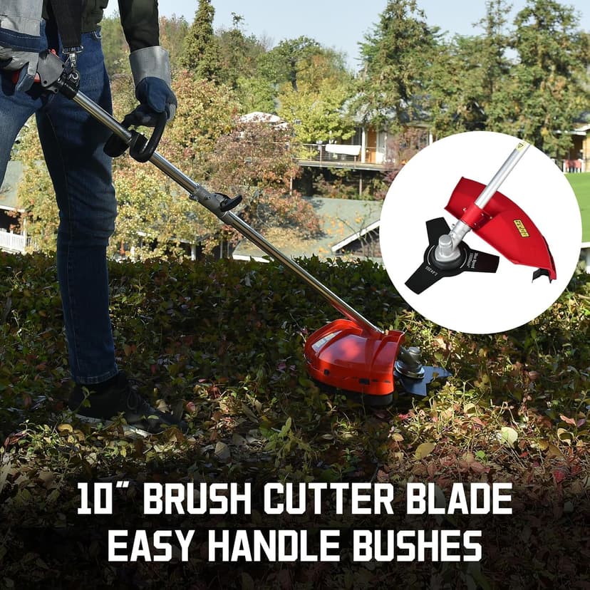 PowerSmart 25.4cc Gas Weed Wacker, 3-in-1 String Trimmer/Edger 16-Inch with 10-Inch Brush Cutter for Grass Cutting