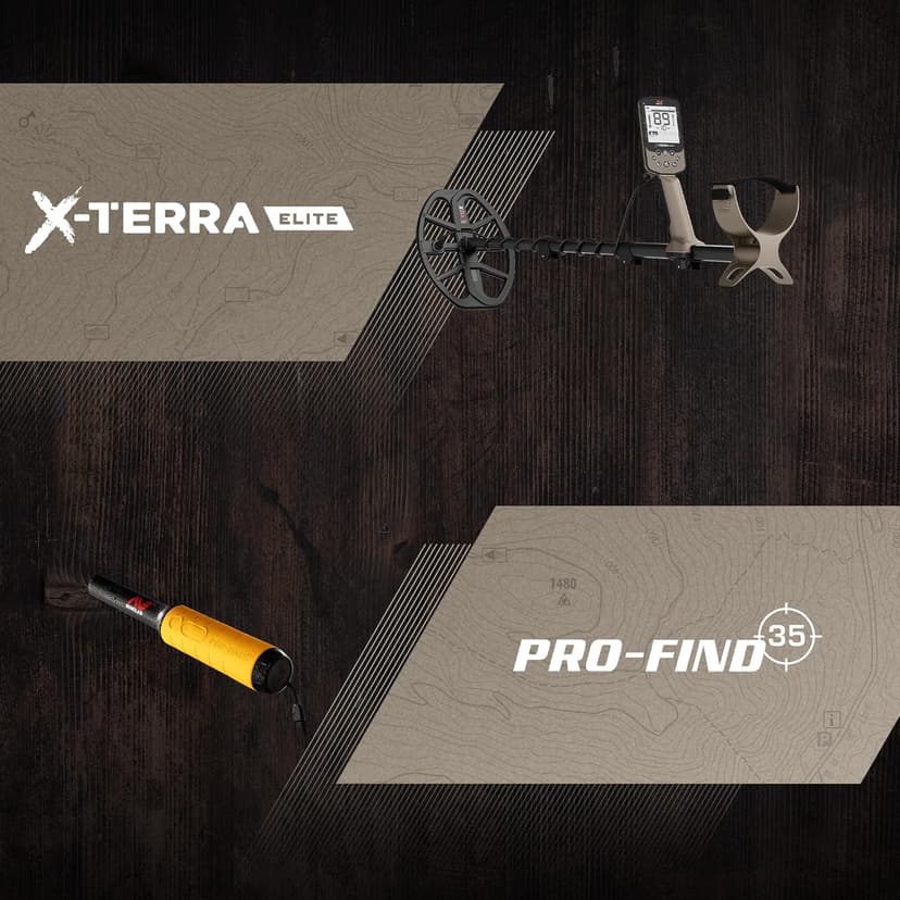 MINELAB X-Terra Elite Bundle, Waterproof, All Terrain Metal Detector for Adults, Multi-IQ Precision Targeting with Simultaneous Multi-Frequency Technology, Includes PRO-FIND 35 Pinpointer