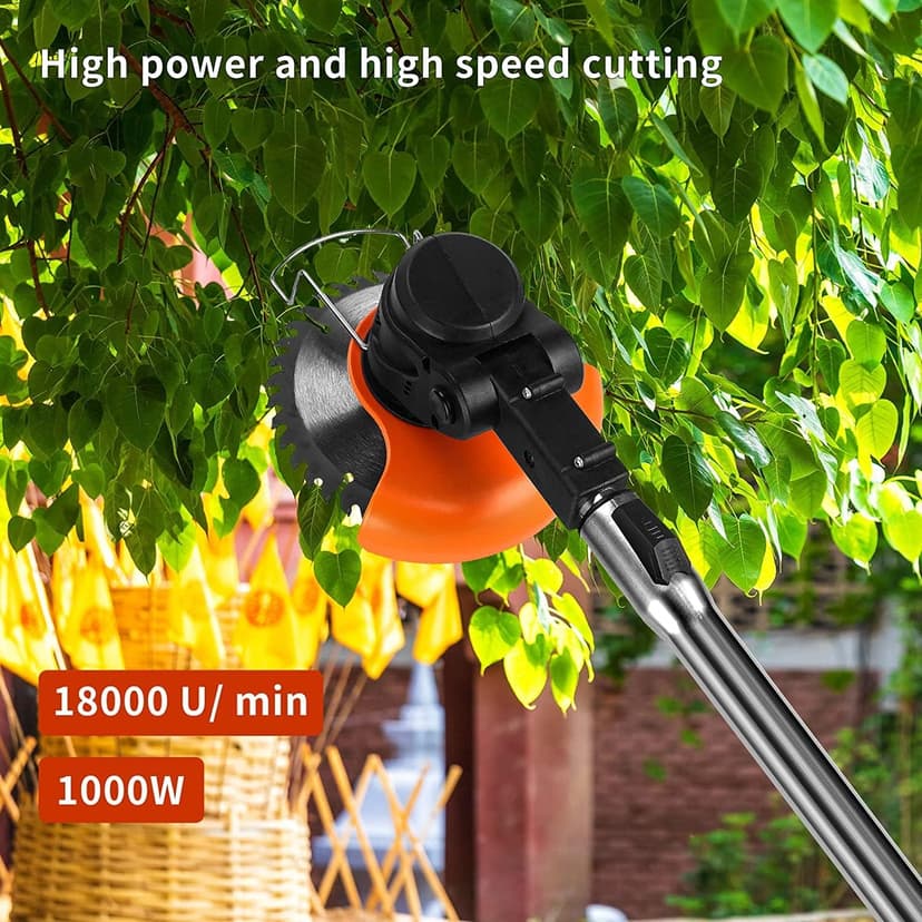Cordless Lawn Trimmer Weed Wacker - 21V Lawn Mower Grass Edger with 2.0Ah Li-Ion Battery Powered & 3 Cutting Blade Types, Compact Power Tool for Lawn Yard Work……