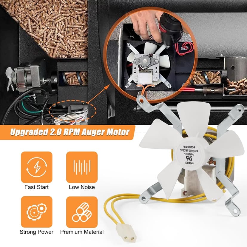 Grill Replacement Parts for Pit Boss Smoker Grills, Induction Fan Replacement for Traeger Wood Pellet Grills, White Nylon Combustion Fan for Sam's Club Wood Pellet Smoker Grill