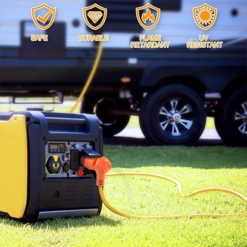 Nilight 30 A to 30A RV Power Adapter 4 Prong Locking Plug 125 Volt Heavy Duty Converter L14-30P to TT-30R 30Amp Male 30 Amp Female Receptacle for RVs Camper Caravan Generator
