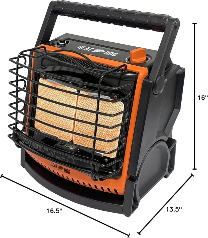 Heat Hog 18,000 BTU Portable Propane Radiant Space Heater, Indoor, Outdoor, Garage, Camping, Outdoor Sports, Boating, RVs, Tiltable Design, Gas Powered