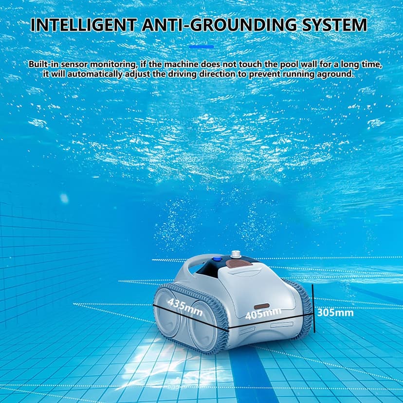 Multifunctional Pool Robot for Inground Pools Wall Floor Waterline Cleaning, 65-140W Powerful Suction Last 150 Mins, Built-in 7800 mAh Battery, 2h Fast Charge, Pool Cleaner Vacuum up to3500 sq.ft