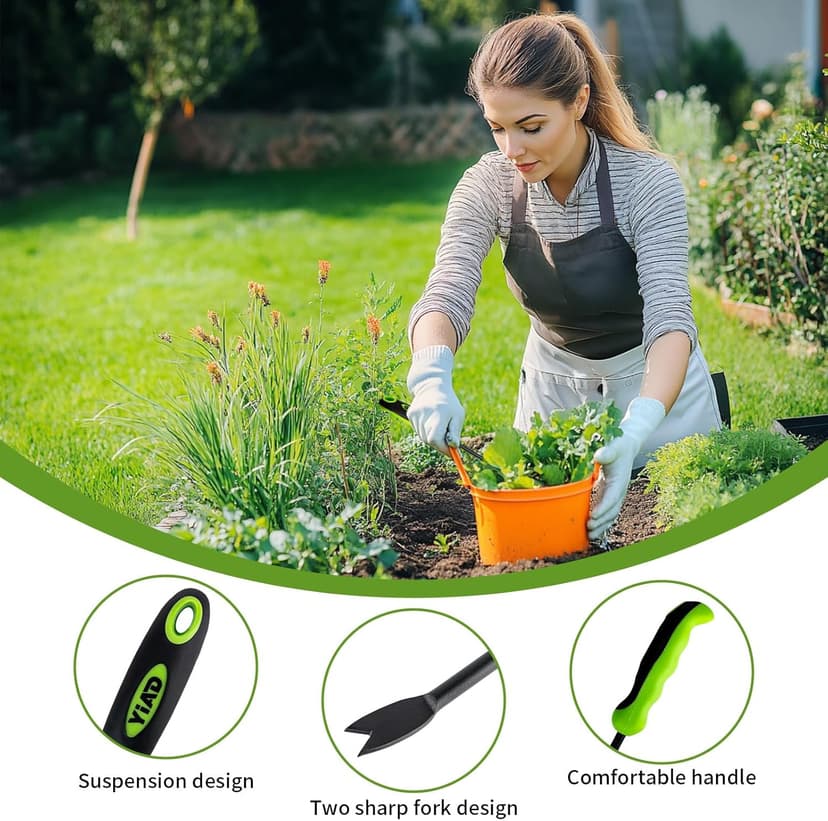 Dandelion Weed Puller Tool, Heavy Duty Weeding Tool with Ergonomic Handle Garden Weed Remover Tool for Planting, Flower and Vegetable Care in Lawn Garden Yard