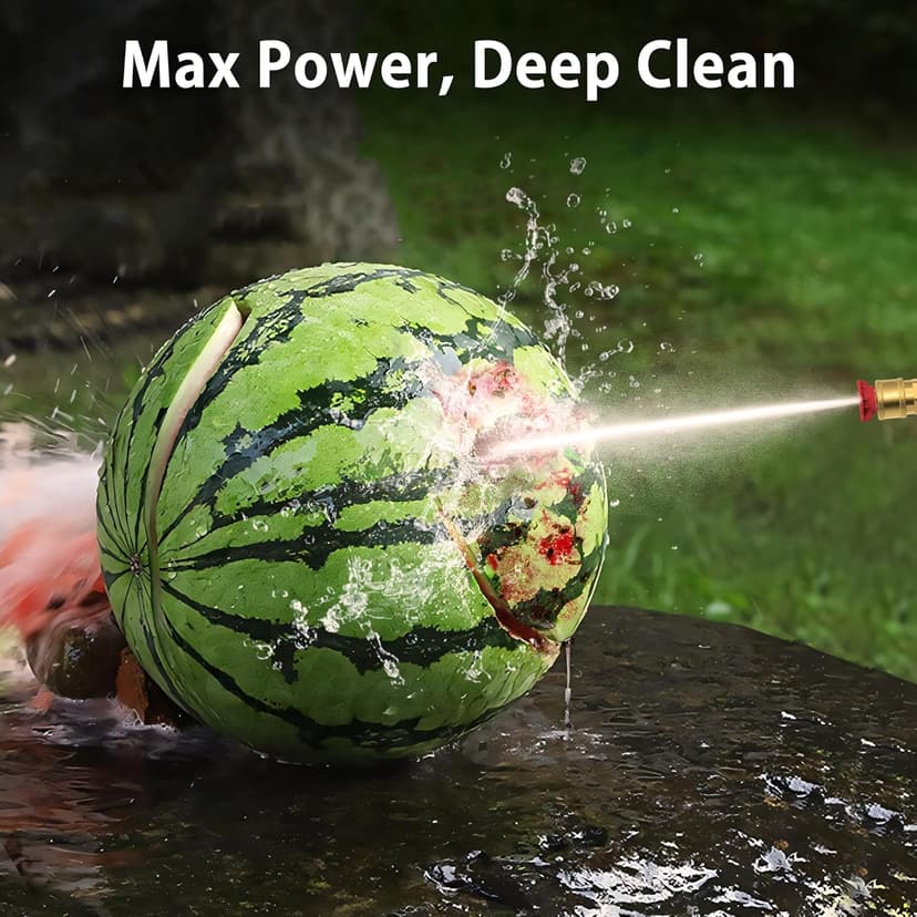 Pressure Washer, Adjustable 5000 Max PSI 2.5 Max GPM, Power Washer with 33 FT Hose Reel, Steel Wand, 500ml Foam Cannon, 4-Nozzle Set, Electric Pressure Washer for Cars, Fences, Patios
