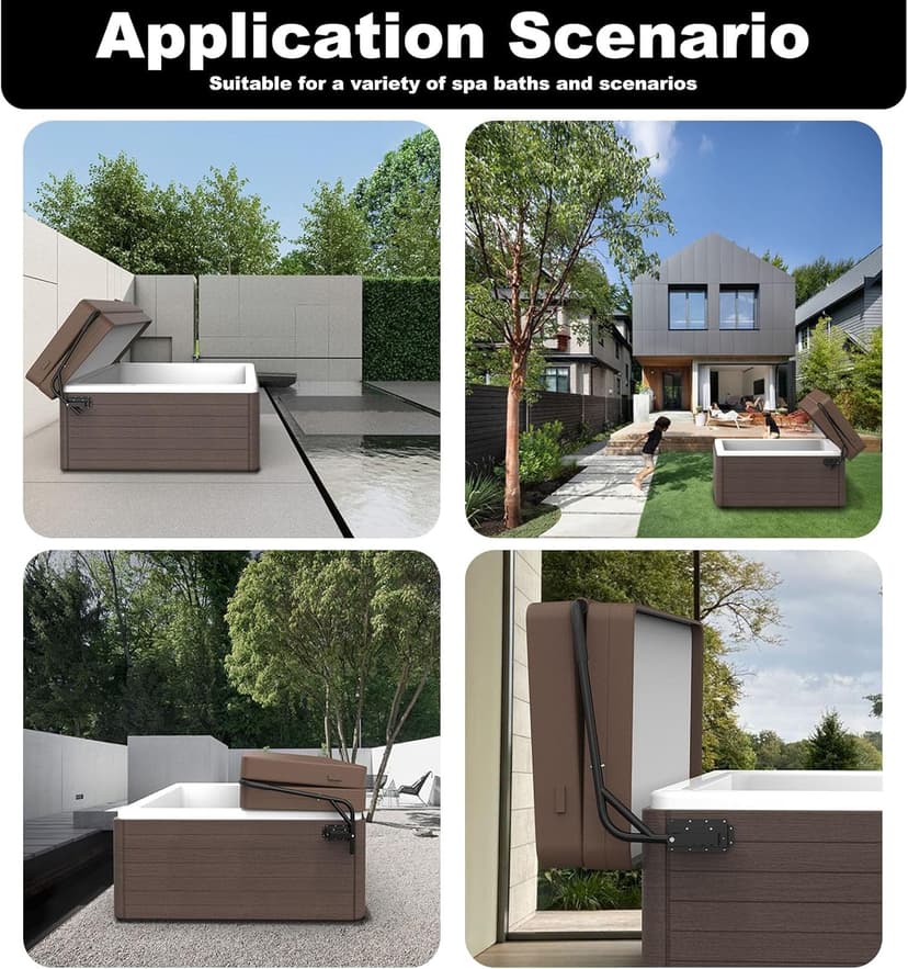 Spa Cover Lift Top Mount Spa & Hot Tub Cover Lift Removal System Fit for Most Spa & Hot Tubs