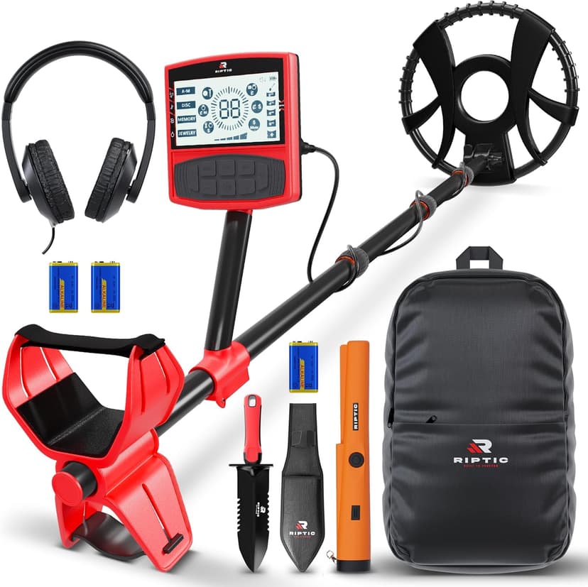 Metal Detector for Adults with Pin Pointer - Waterproof Metal Detector, Pinpointer with 5 Modes, Headphones, Bag, Dagger,Adults Professional, Beach, ip68 Coil,Gold Detector