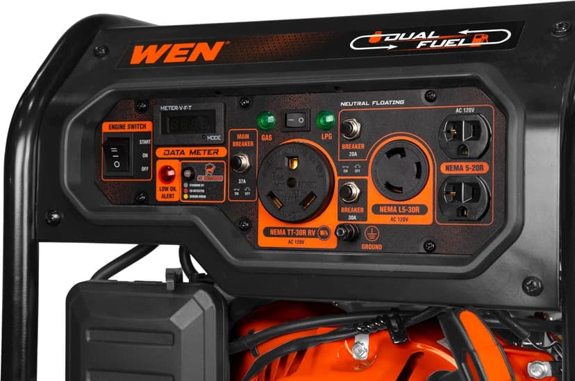 WEN 5,600-Watt Dual Fuel Portable Generator with Wheel Kit, Electric Start, and CO Watchdog (DF5600X)