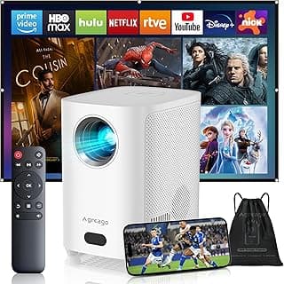 [Electric Focus]Projector with WiFi and Bluetooth, Native 1080P 15,000 Lumens 4K Supported, Agreago Outdoor Movie Projector for Home Theater UP to 300", for iOS/Android/Laptop/TV Stick/HDMI/USB