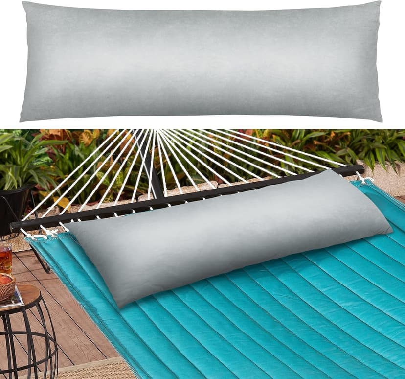 Hammock Pillows Outdoor Waterproof with Ties, 40.5" L X14.5 Wx4 H Extra Large Hammock Cushion All Weather Resistance Outdoor Pillow for Hammock, Patio Furniture, Camping