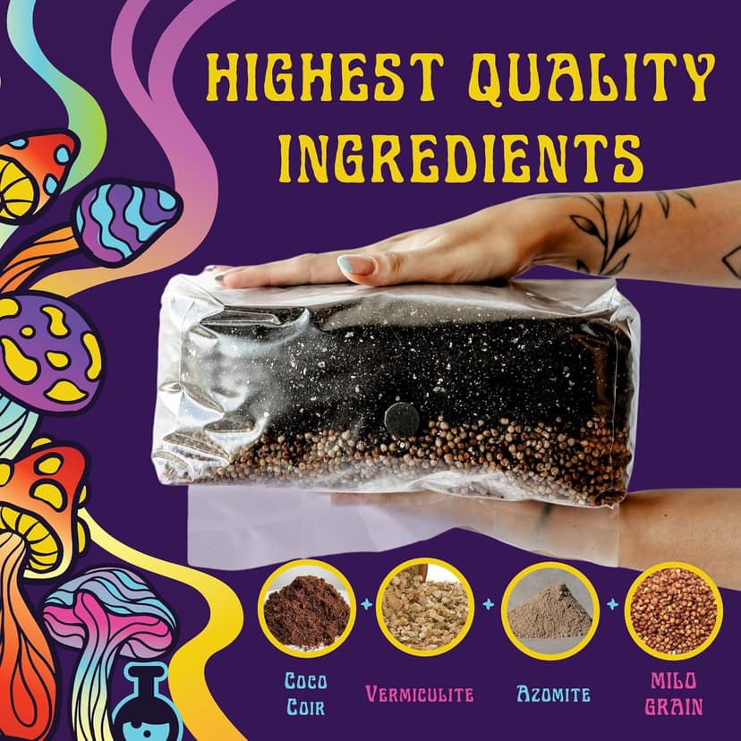 Jumbo All-in-One Mushroom Grow Bag | 6 lb Mushroom Grow Kit | Grows Like Magic | Spores Not Included | Grow Mushrooms at Home | Mushroom Grow Kit | Sterilized Grain with Substrate