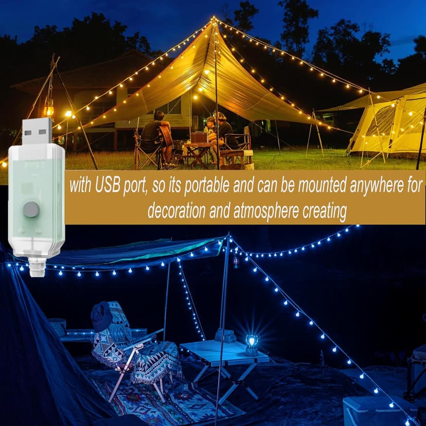 Mocalido 50ft Color Changing Globe String Lights Indoor, Hanging Colored Lights for Bedroom 75 LED USB Powered with Remote, Fairy Lights Classroom, Camping Tent Decor