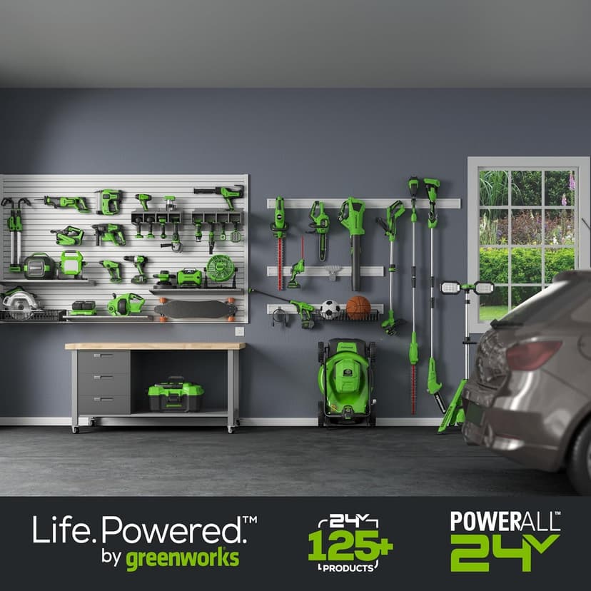 Greenworks 48V (2 x 24V) 17" Brushless Cordless (Push) Lawn Mower, (2) 4.0Ah Batteries and Dual Port Rapid Charger Included