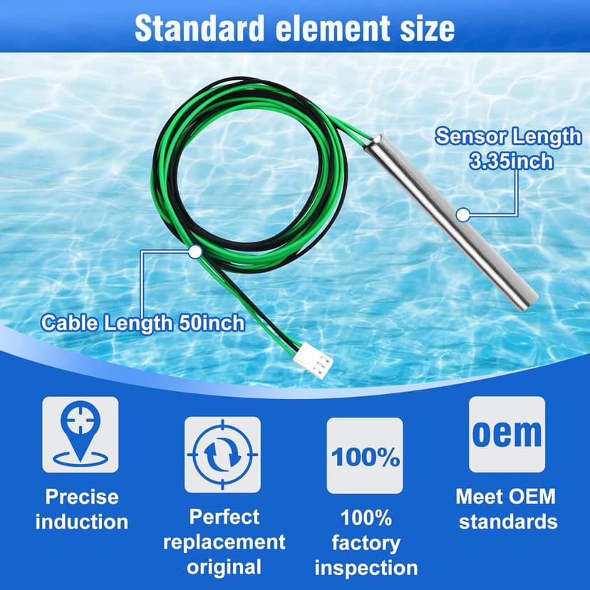 009577F Pool Temperature Sensor Lid Units Replacement for Heater Spa, Compatible with Heater 206A, 207A, 266A, 267A, 336A, 337A, 406A, 407A, 3 Wire NTC 100K