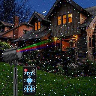 Laser Christmas Projector Lights Outdoor, 3Colors RGB Firefly Lights Show with RF Remote Waterproof for Indoor/Outdoor Decoration - Christmas, Halloween, Party, Wedding, Home, Garden, Courtyard