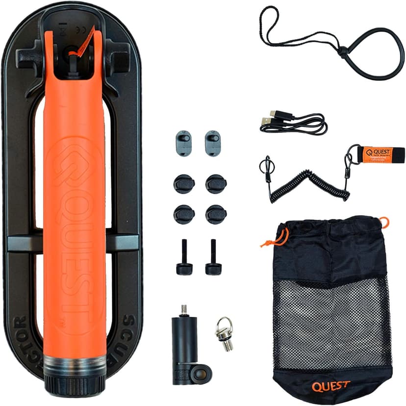 Quest Waterproof Pulse Induction Pinpointer Scuba Tector Pro with LED Indicator, Audio Vibration Alarm, Foldable Convenient to Carry