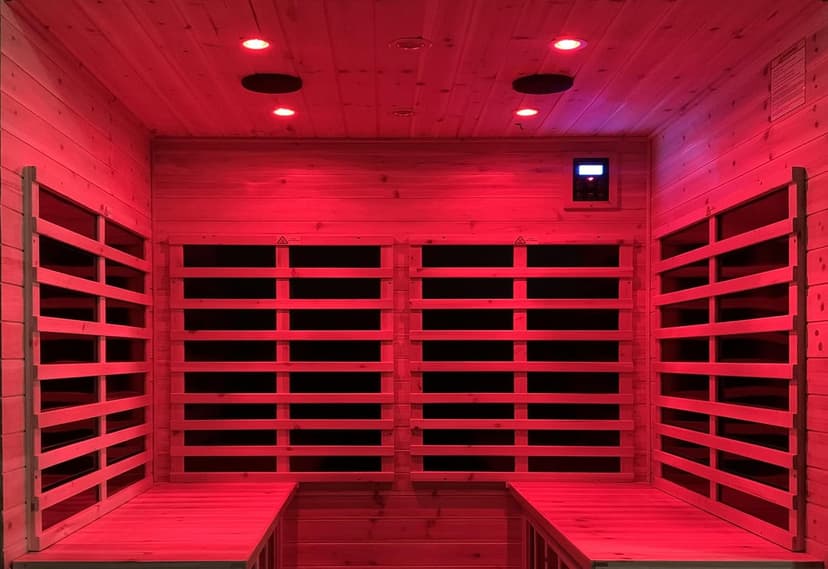 LTCCDSS Outdoor Far Infrared Sauna 4 Person | Withstand Temp -5℉-104℉, Outdoor Indoor Wooden Sauna Room for Home-12 Low EMF Boards-Canadian Hemlock-Chromotherapy-Bluetooth Speaker
