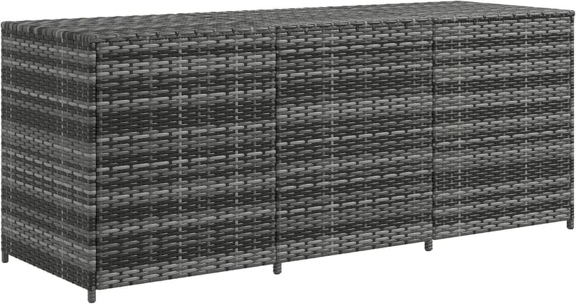Outsunny 175 Gallon Outdoor Storage Box with Inner Liner, PE Rattan Wicker Deck Box with Pneumatic Bar Lift for Indoor & Outdoor, Patio Furniture Cushions, Pool Supplies, Garden Tools, Mixed Gray