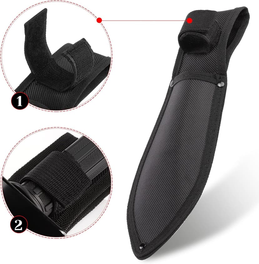 Metal Detector Shovel, Kemaier Heavy Duty Double Serrated Edge Digger, Metal Detecting Digging Tool with Sheath for Belt Mount, Gardening Accessories for Metal Detection Digging Loosening Planting