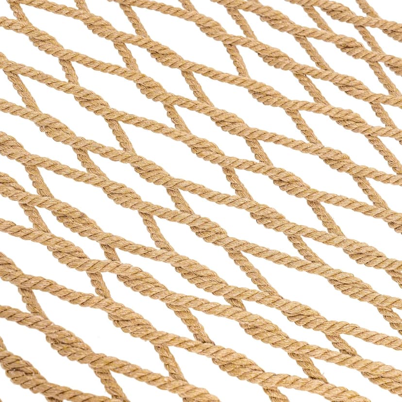 Lazy Daze Hammocks Double Rope Hammock, 2 Person Traditional Outdoor Hand Woven Cotton Rope Hammock with Spreader Bar, Chains, Tree Straps for Patio Yard - Max 450 Lbs, Tan