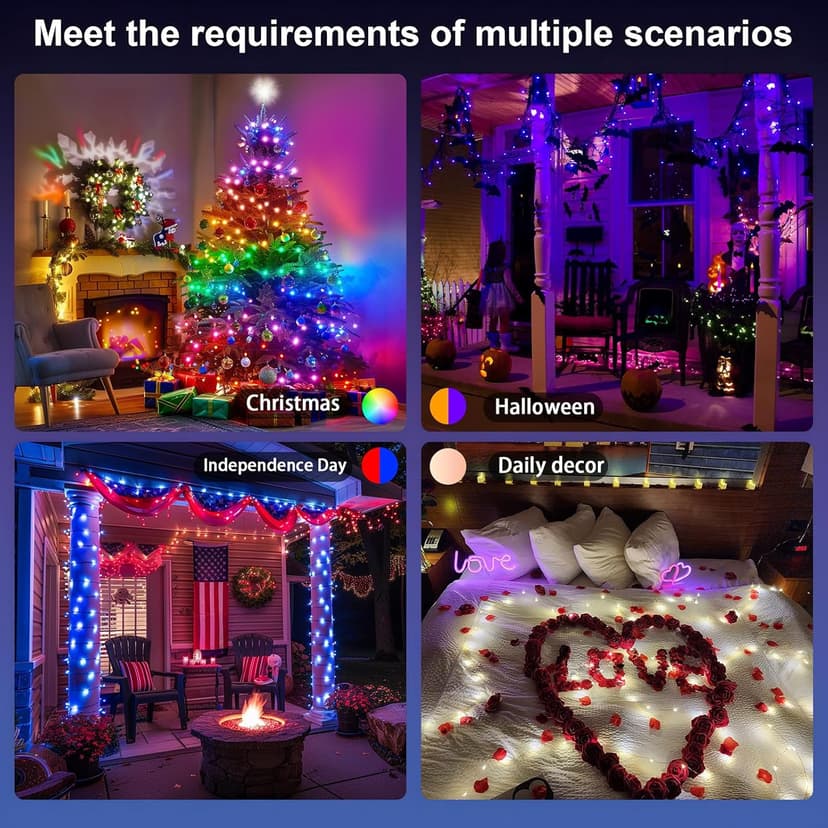 Color Changing Globe String Lights, 33ft Smart Fairy String Lights with APP Control, Mini Ball LED Twinkle Lights Hanging for Indoor Outdoor Bedroom Party Garden Camping Christmas Decoration