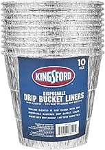 Kingsford Disposable Drip Bucket Liners, 10 Count | Aluminum Drip Bucket Liners, Disposable Bucket Liners for BBQ and Grill Grease Bucket Liners for Grilling | Easy Cleanup from Kingsford Grilling