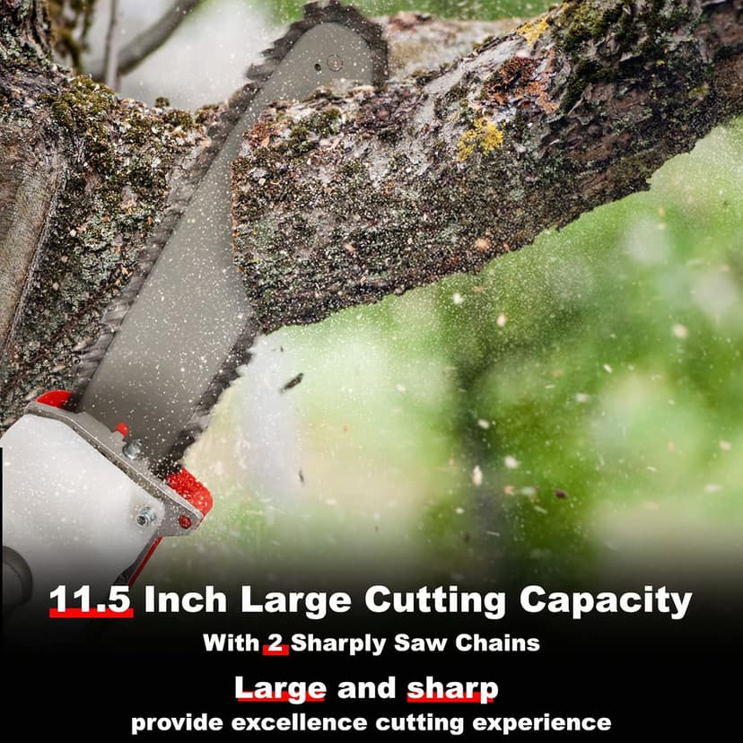 COOCHEER Pole Saw Gas Powered, 16-Foot Reach 58CC 2-Cycle Gas Pole Chain Saw 11.5 inch Cutting Bar Long Tree Trimmer Gas Pole Saws for Tree Trimming Branch Pruning