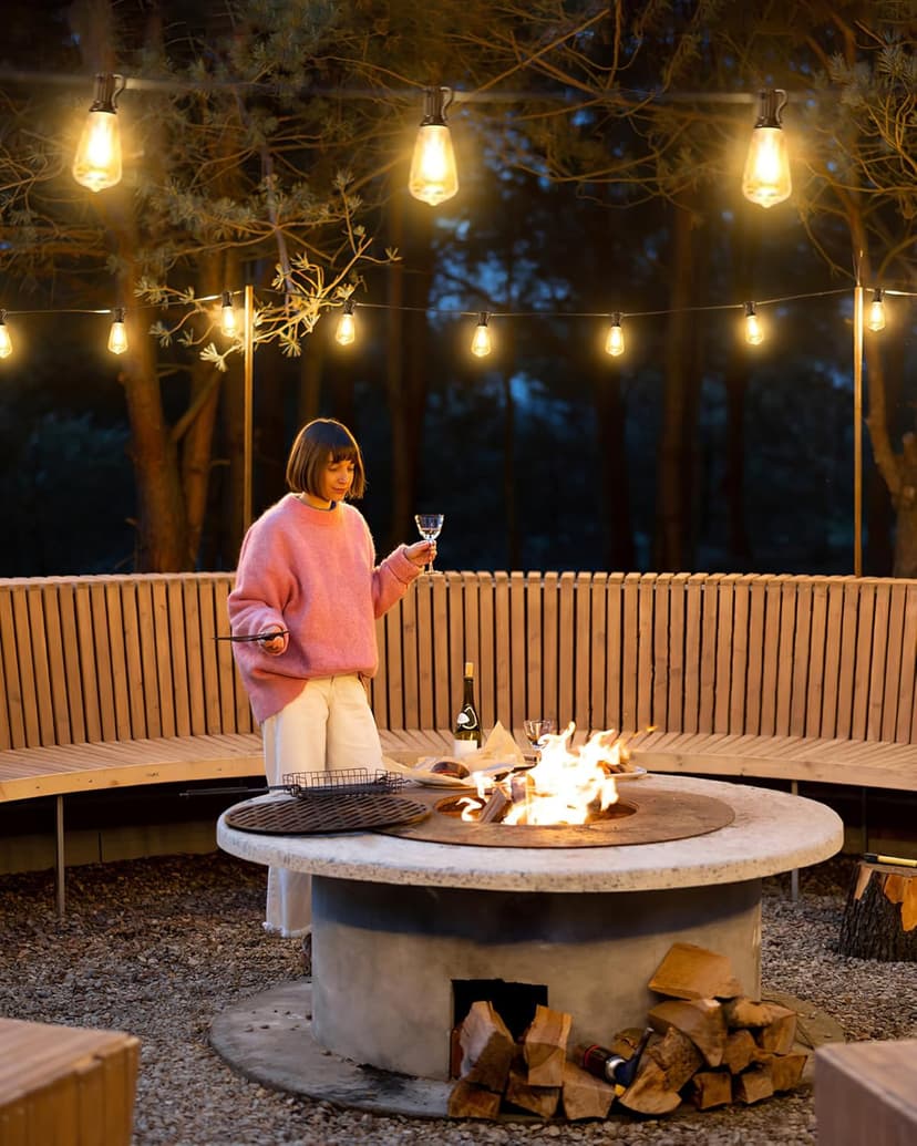 Doukegde 100FT LED Outdoor String Lights, 2700K LED Patio Lights Outdoor Waterproof with 50+2 Shatterproof Vintage Bulbs, Plug in Hanging Light for Porch, Backyard, Garden, Gazebo [Non-Solar]