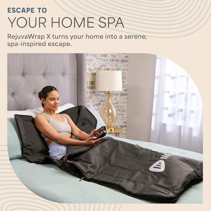 LifePro Infrared Sauna Blanket for Detox & Relaxation – Portable Far Infrared at Home Sauna for Detox, Muscle Tension Release, and Recovery – RejuvaWrap Series with Adjustable Heat Settings