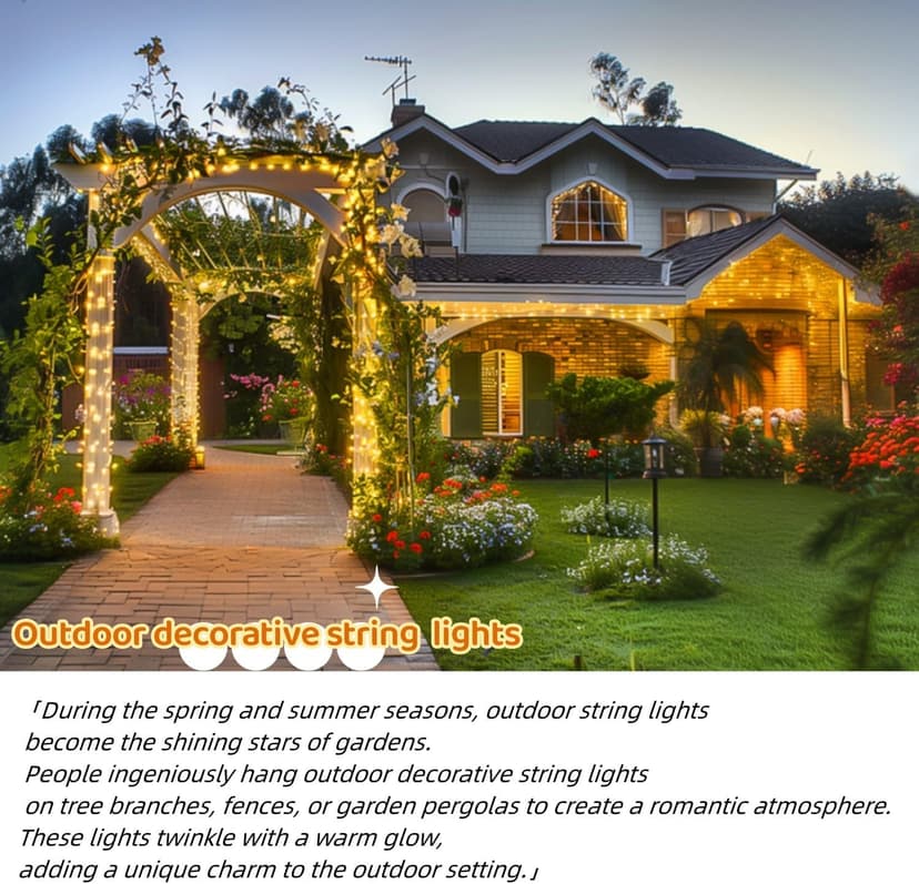 JMEXSUSS 168FT 600 LED String Lights Outdoor Indoor Christmas String Lights Plug in Warm White Tree Lights for Outside Bedroom Wedding Party Holiday Spring Decorations