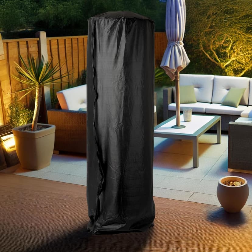 Full-Length Outdoor Vinyl Cover for Spiral Flame LPG Patio Heaters with 21" Round Reflectors