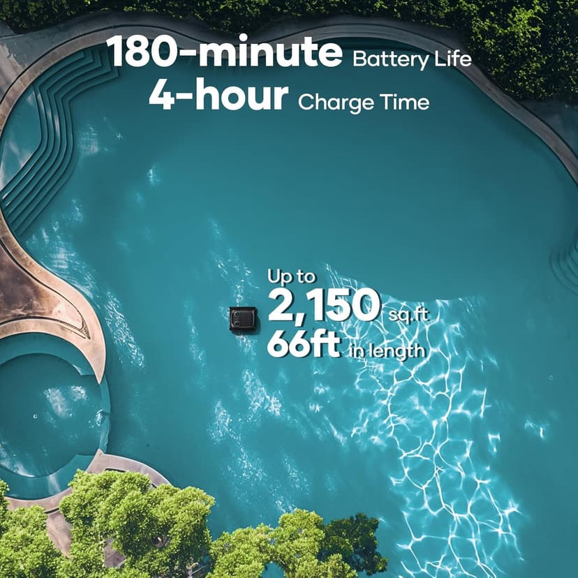 2025 Upgraded AIPER Scuba S1 Pro Cordless Robotic Pool Cleaner, Horizontal Waterline Cleaning, 360° Particle Filtration, 180-Min Battery Life, Ideal for In-Ground Pools up to 2,150 Sq.ft.