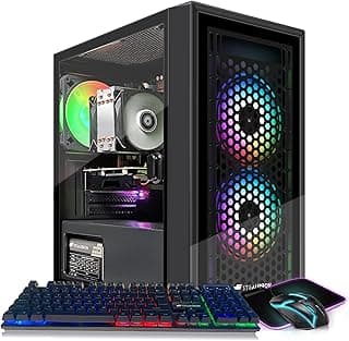 STGAubron Gaming Desktop PC, Radeon RX 550 4G GDDR5, Intel i7 Xeon E5 3.0GHz, 16G Ram, 512G SSD, 600M WiFi, BT 5.0, RGB Fan x 3, Windows 10 Home