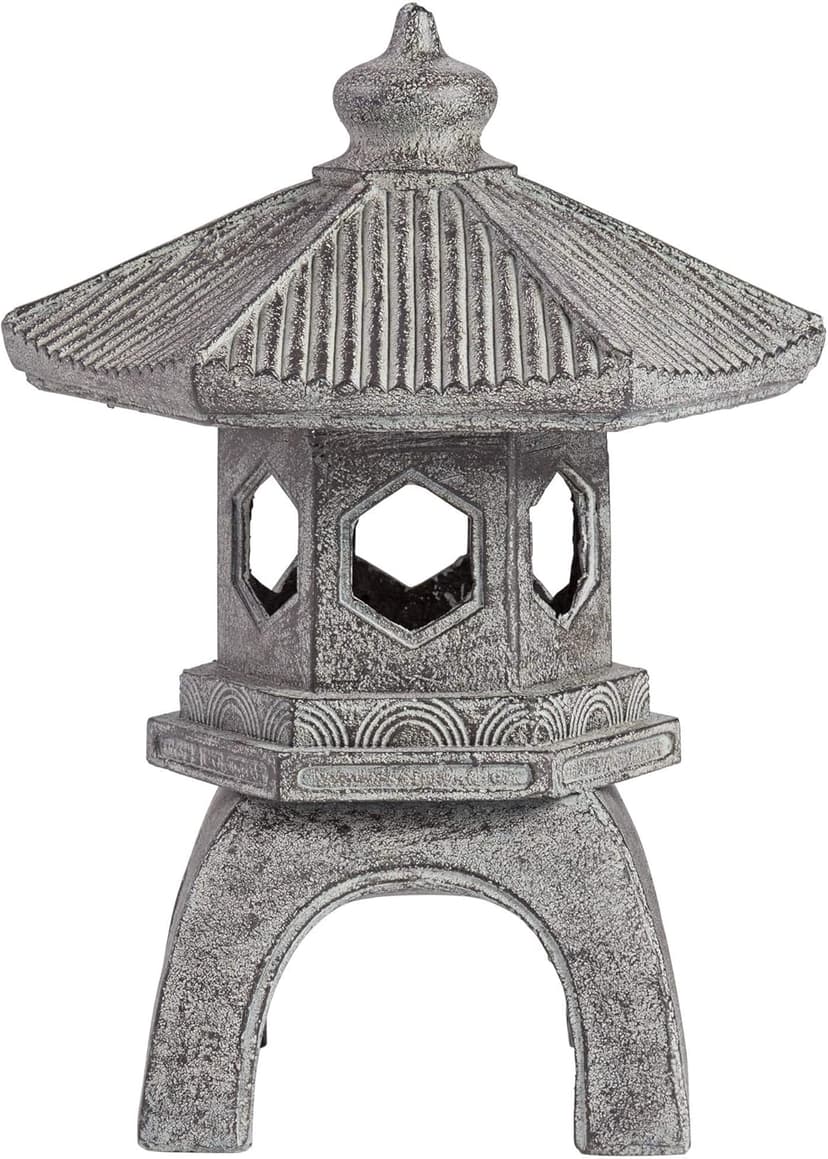John Timberland Pagoda Statue Sculpture Asian Japanese Garden Decor Indoor Outdoor Front Porch Patio Yard Outside Home Balcony House Exterior Lawn Gray Old Faux Stone Finish Resin 16 1/2" Tall