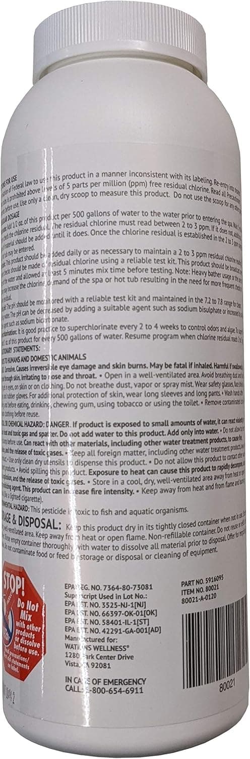 Hot Spring Concentrated Chlorinating Granules 2lbs 80021, white