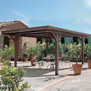 U-MAX 17' x 12' Wooden Gazebo, Freestanding Gazebos Pergola on Clearance, Outdoor Patio Wood Heavy Duty Carport Garage and Wood Pergola for Backyard Garden