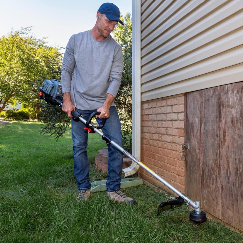 SENIX GTS4QL-M2 4QL 31.5 cc Full Crank Gas String Trimmer and Edger Lawn Tool with Straight Shaft, Front D-Handle, Bump Feed, 17.7 Inch Cutting Width