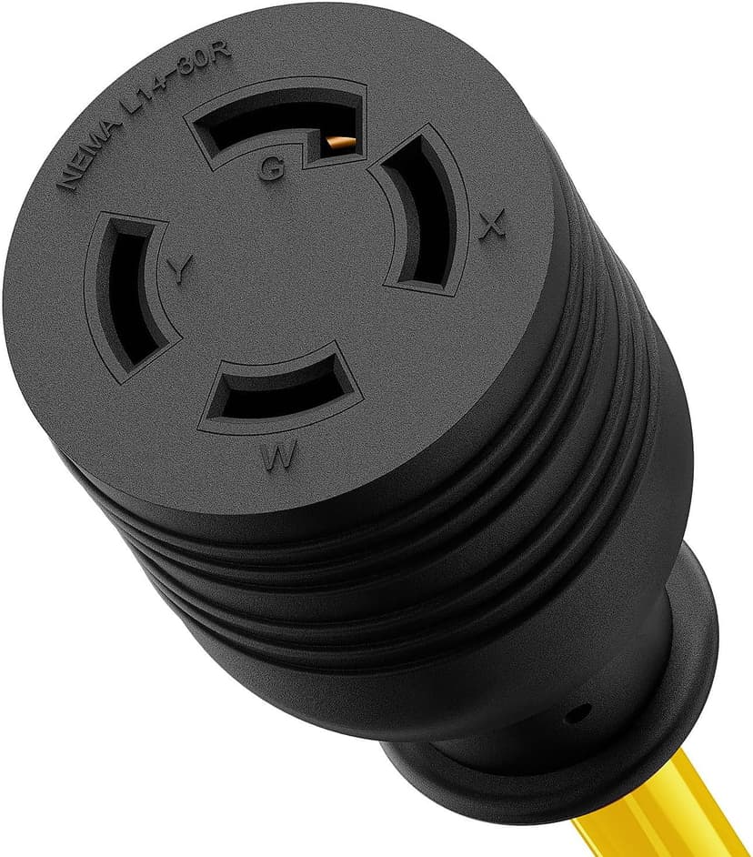 NEMA 5-15P to L14-30R Power Adapter Cord, WINXUS Household 15Amp to Generator Lock in 30Amp Adapter Cord, 3 Prong to 4 Prong Generator Transfer Switch Converter, STW 12AWG,1FT