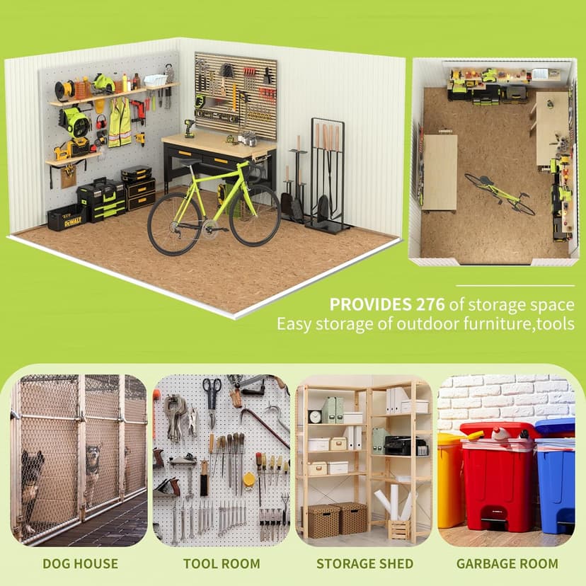 Metal Storage Shed,Outdoor Storage Building 10x12,Large Backyard Shed with Lockable Doors,Waterproof Outside Storage Sheds