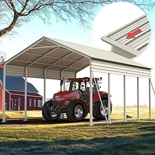 ADVANCE OUTDOOR 12x21 FT Heavy Duty Vertical Roof Metal Carport, Pre-Drilled All Weather Car Shelter for Boat, Vehicles & Farm Equipment