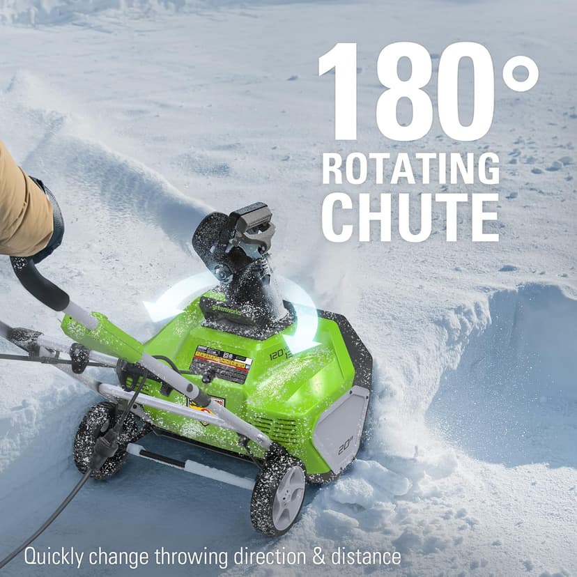 Greenworks 13 Amp 20-Inch Corded Snow Blower, 2600502